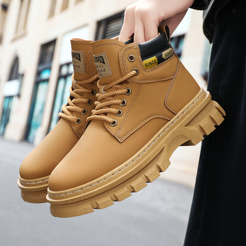 Men'S Shoes Hey Dude - ファッションレザーメンズブーツ 冬用ハイカットカジュアルシューズ アウトドアメンズアンクルブーツ クラシックハンドメイドブーツ プラットフォームバイクシューズ
