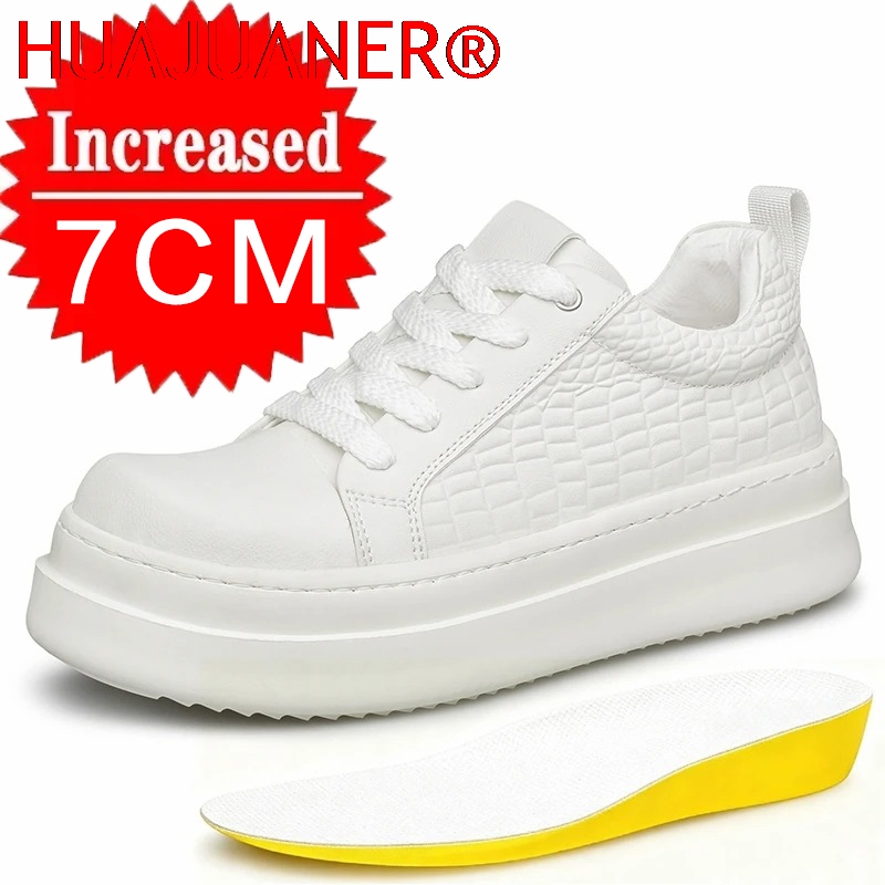 Men'S Shoes Increase Height - メンズレザーエレベーターシューズ 7cm隠し身長アップ 厚底 ファッション カジュアル スポーツ