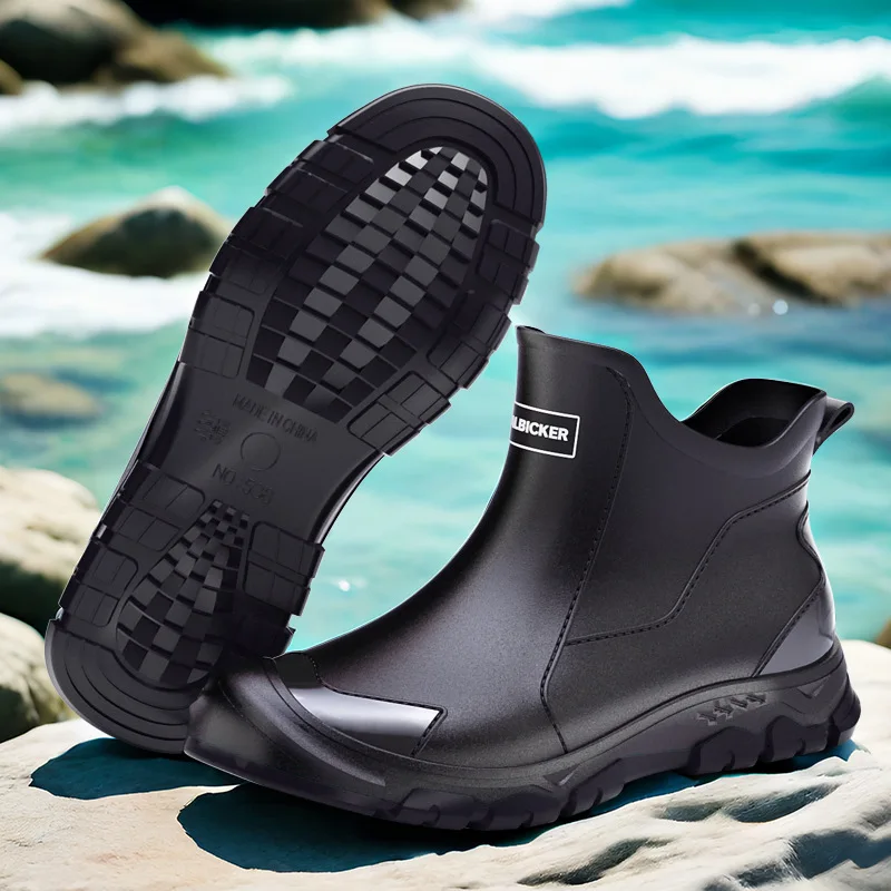 耐摩耗性に優れた水陸両用ブーツ、メンズ用ショートレインブーツ - Men'S Shoes Water Resistant のレビューと価格
