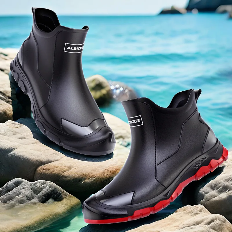 耐摩耗性に優れた水陸両用ブーツ、メンズ用ショートレインブーツ - Men'S Shoes Water Resistant のレビューと価格