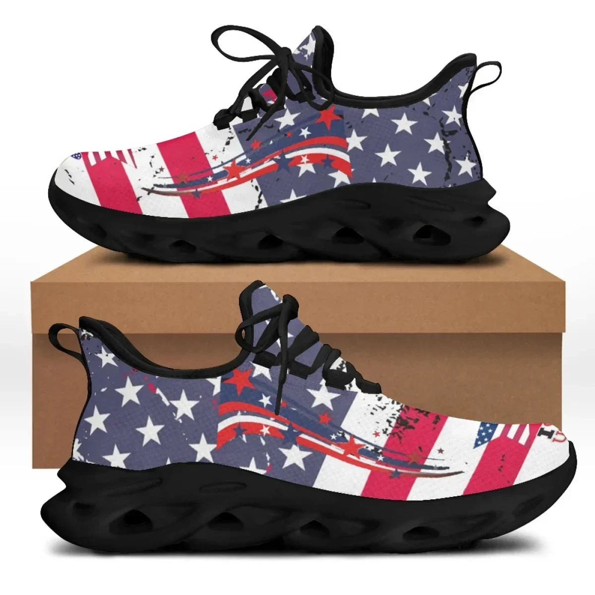 7.4 アメリカ国旗と自由の女神プリントのフラットシューズ、 - Men'S Shoes Liberty のレビューと価格