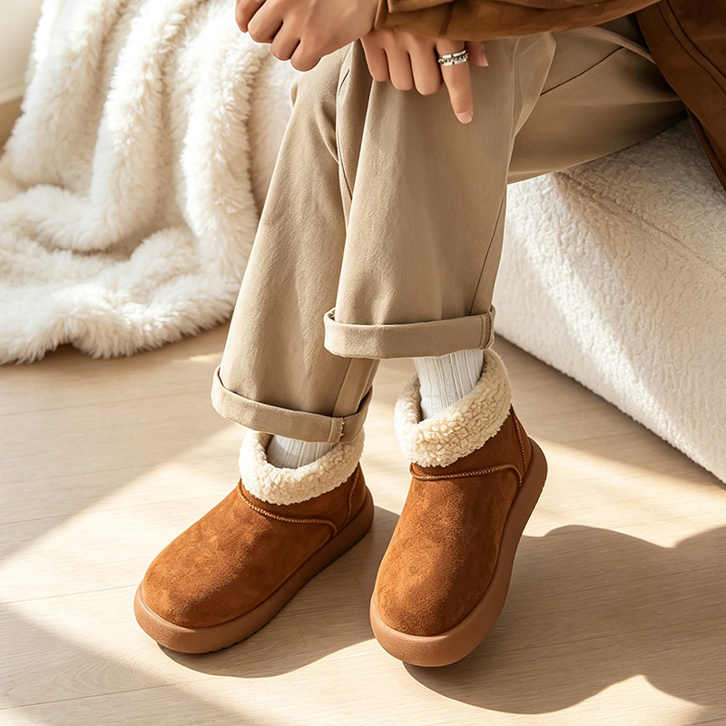 秋・冬用のメンズスノーブーツ。裏地にフリースを追加し、断熱性 - Men'S Shoes Increase Height のレビューと価格
