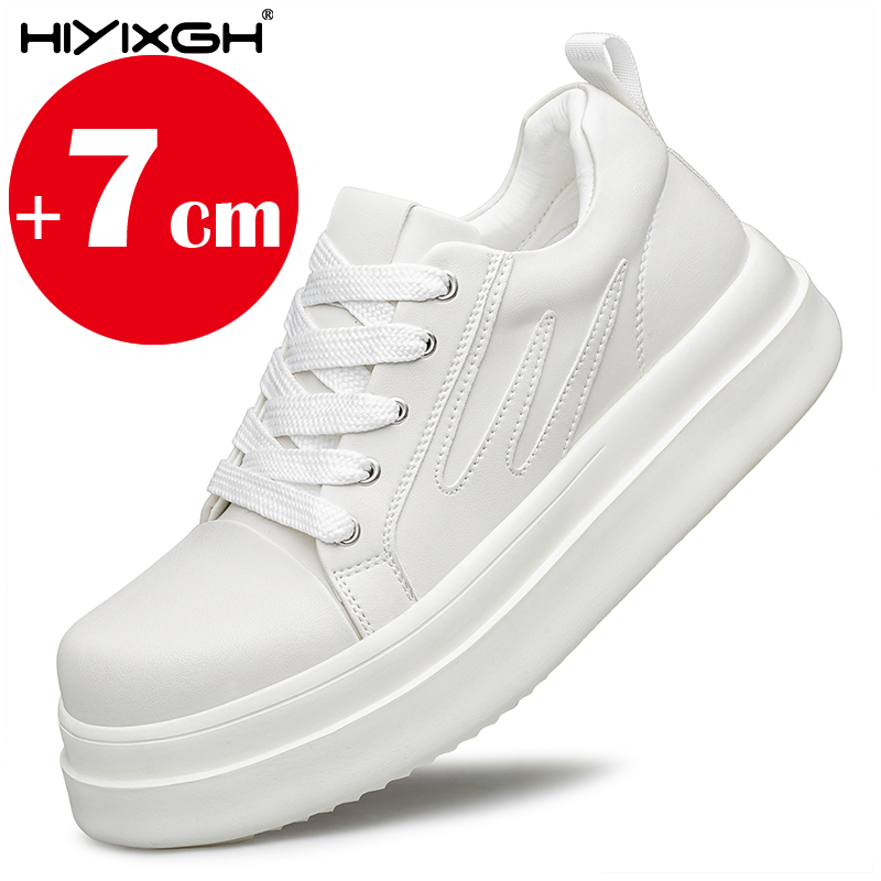 目に見えない身長増加靴男性用 7 センチメートルリフト本革カ - Men'S Shoes With Height Increase のレビューと価格