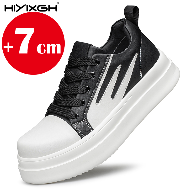 目に見えない身長増加靴男性用 7 センチメートルリフト本革カ - Men'S Shoes With Height Increase のレビューと価格