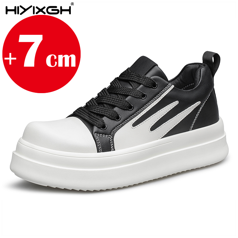 目に見えない身長増加靴男性用 7 センチメートルリフト本革カ - Men'S Shoes With Height Increase のレビューと価格