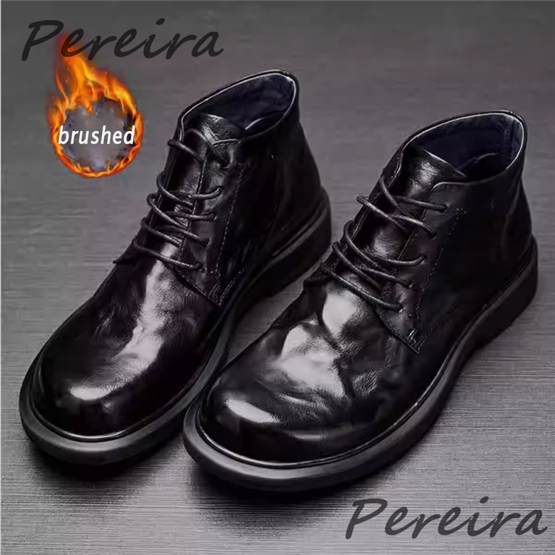秋冬暖かいメンズアンクルブーツレトロレザーラウンドトゥレース - Men'S Shoes Hey Dude のレビューと価格