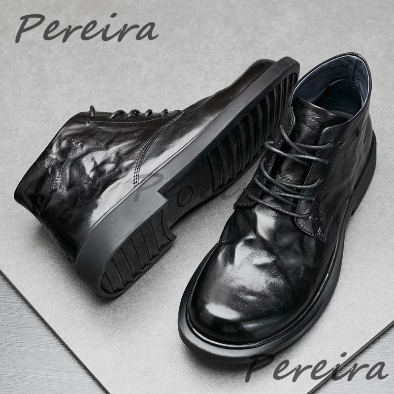 秋冬暖かいメンズアンクルブーツレトロレザーラウンドトゥレース - Men'S Shoes Hey Dude のレビューと価格