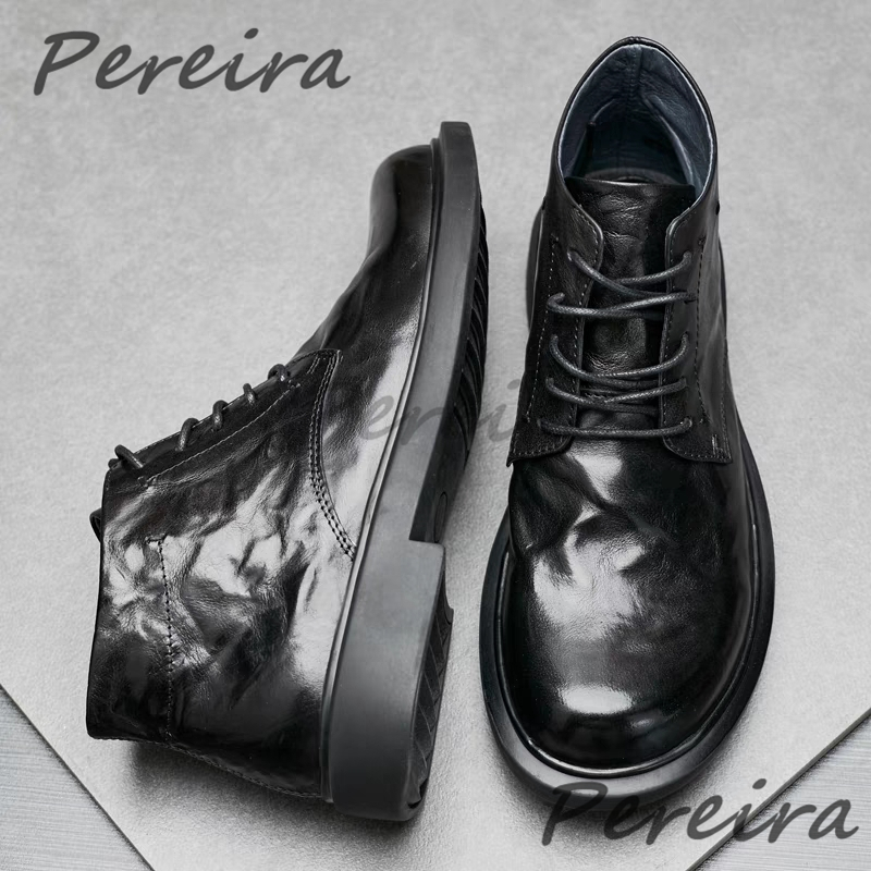 秋冬暖かいメンズアンクルブーツレトロレザーラウンドトゥレース - Men'S Shoes Hey Dude のレビューと価格