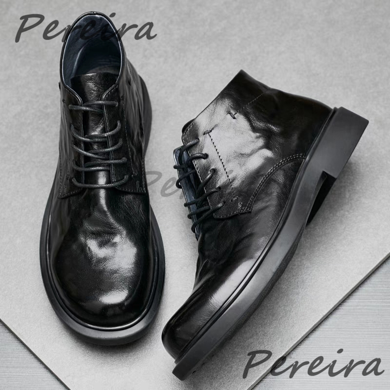 秋冬暖かいメンズアンクルブーツレトロレザーラウンドトゥレース - Men'S Shoes Hey Dude のレビューと価格