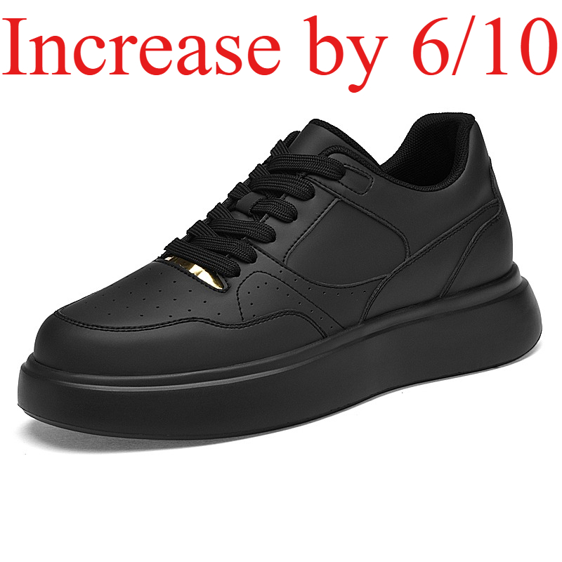 メンズソリッドフェイクレザースケートシューズ、レースアップ、 - Men'S Shoes Increase Height のレビューと価格