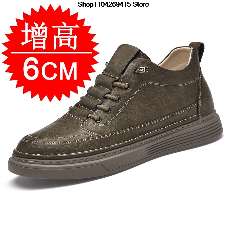 男性用身長アップオックスフォードシューズ、カジュアルレザーシ - Men'S Shoes Increase Height のレビューと価格